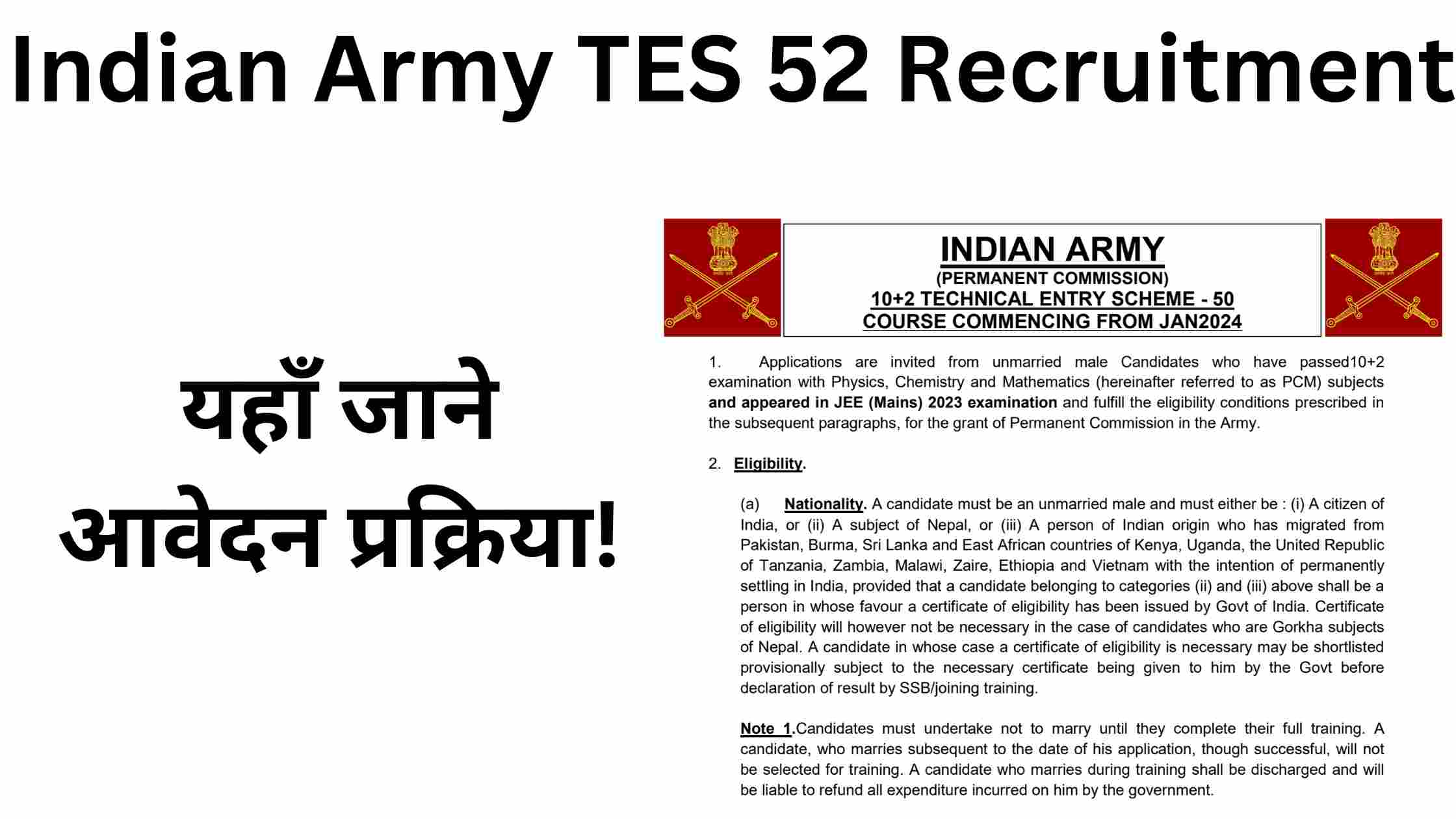 Indian Army TES 52 Recruitment 2024 Notification