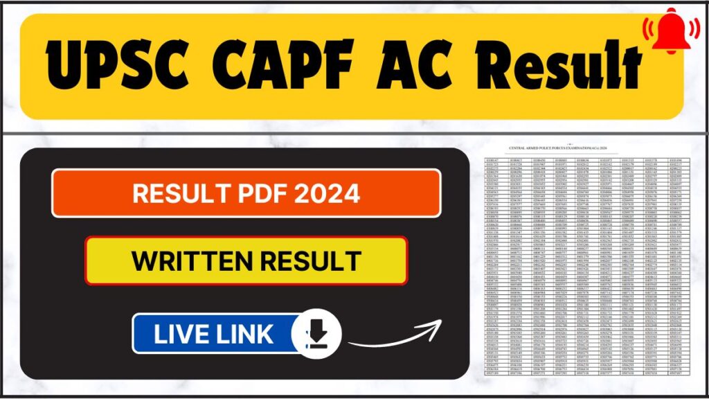 UPSC CAPF AC Result 2024